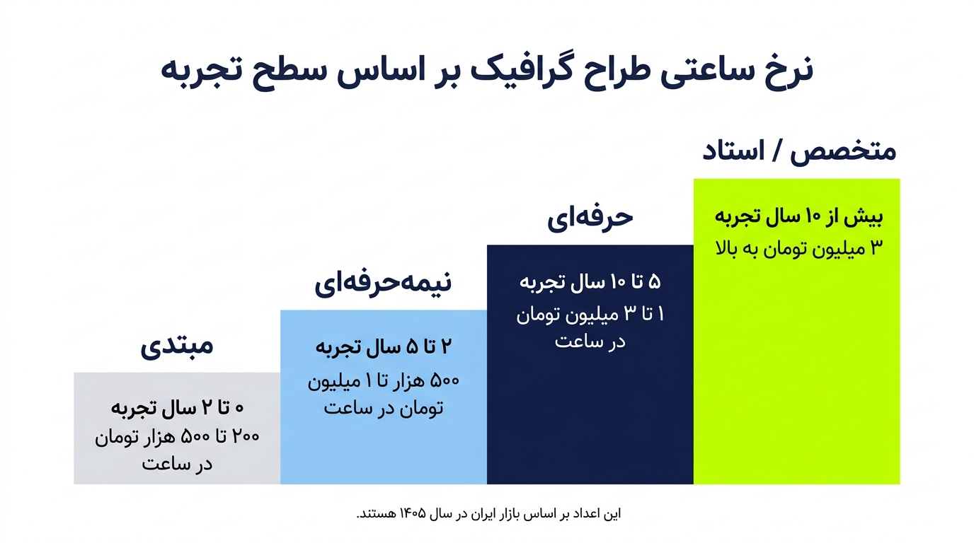 نرخ ساعتی طراحی گرافیک بر اساس تجربه