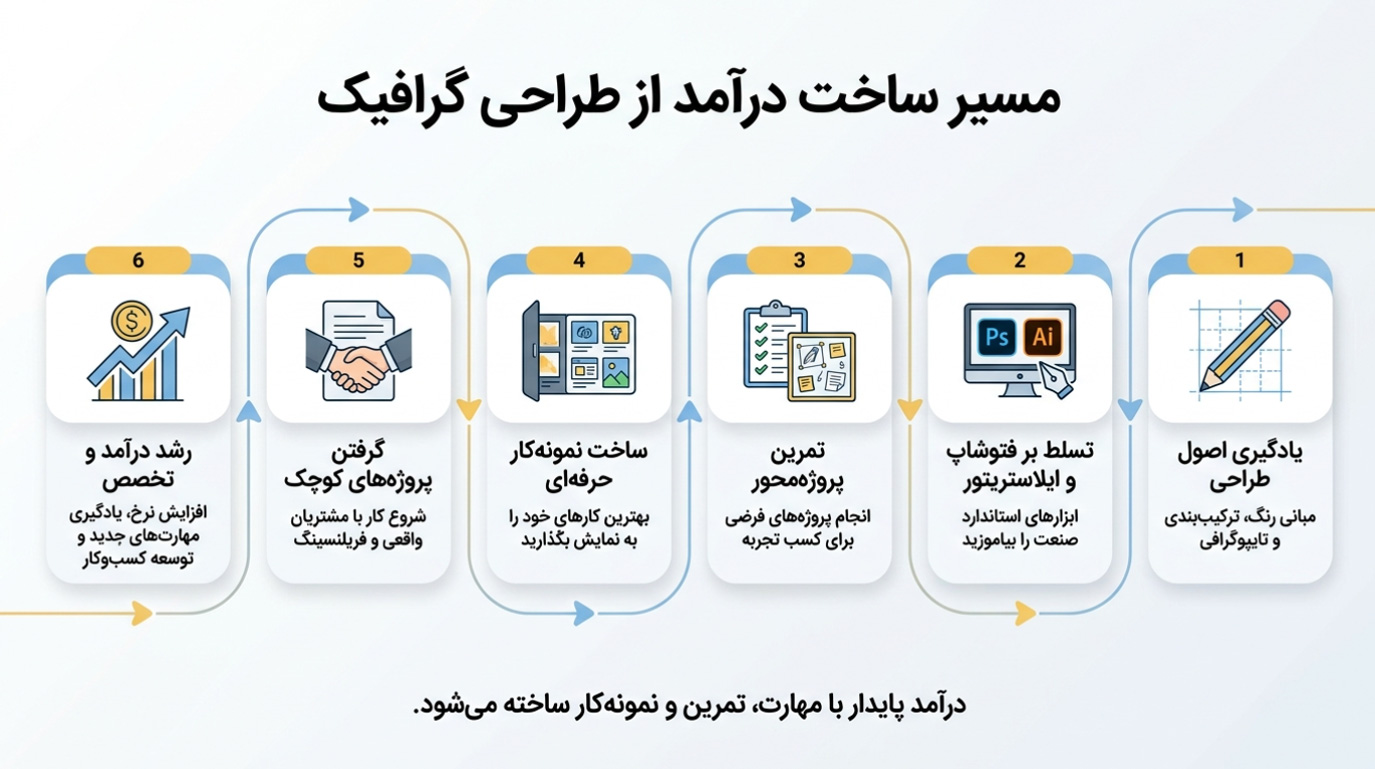مسیر ساخت درآمد از طراحی گرافیک