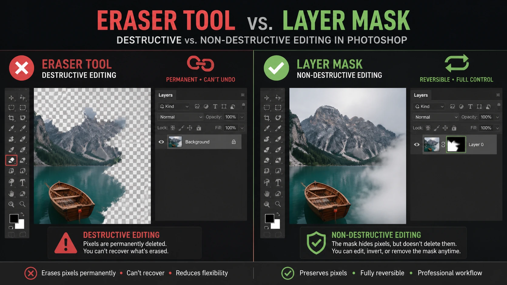 مزایای استفاده از mask بجای eraser