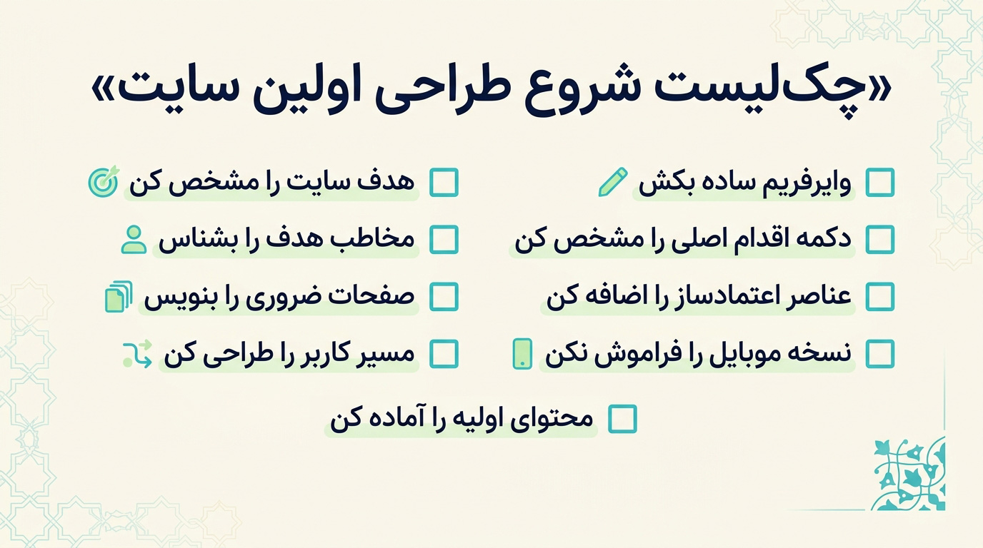 چکلیست شروع طراحی اولین سایت